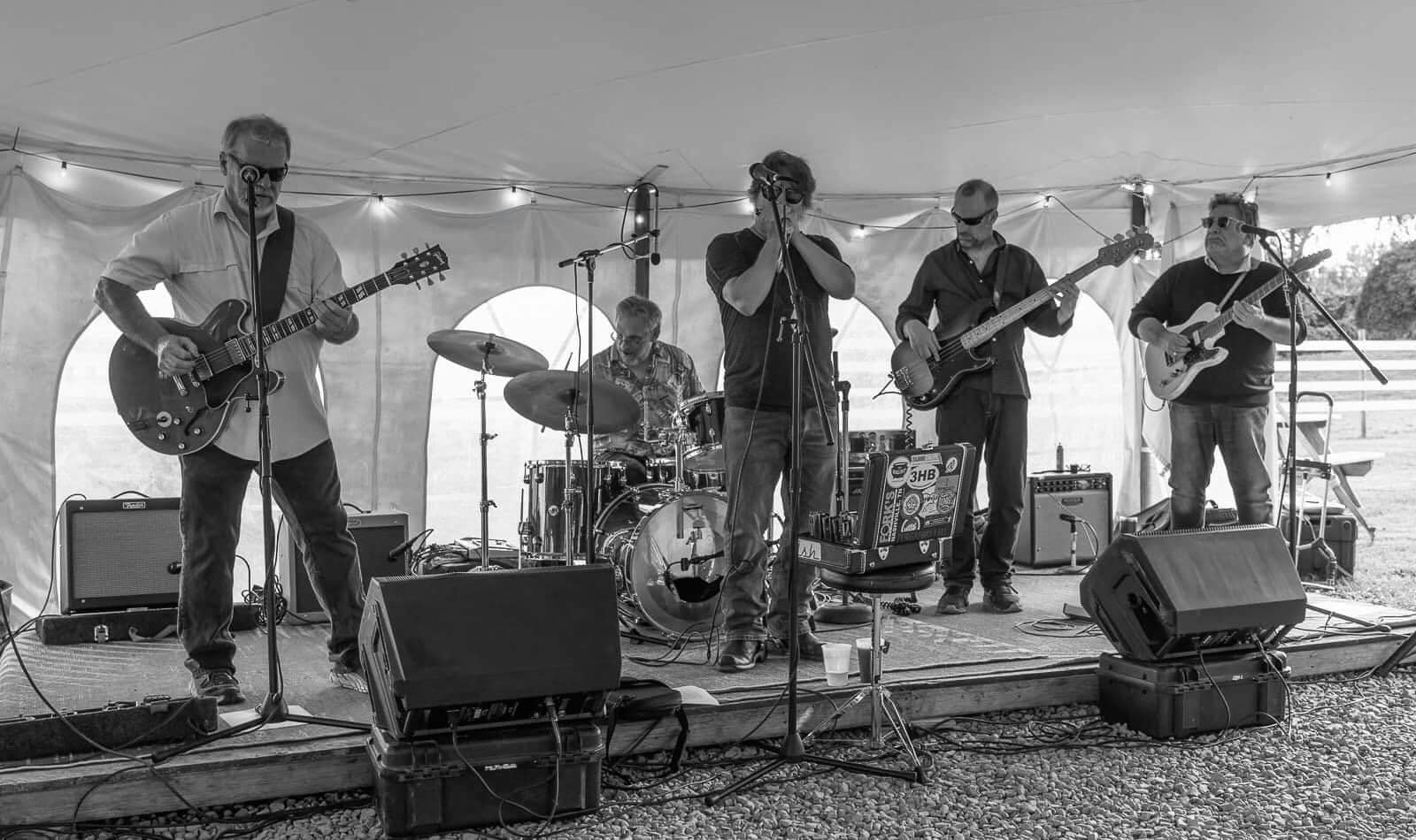 TheEastWestBluesBand_WinterSaturday2022 The East-West Blues Band playing music at the Oasis.