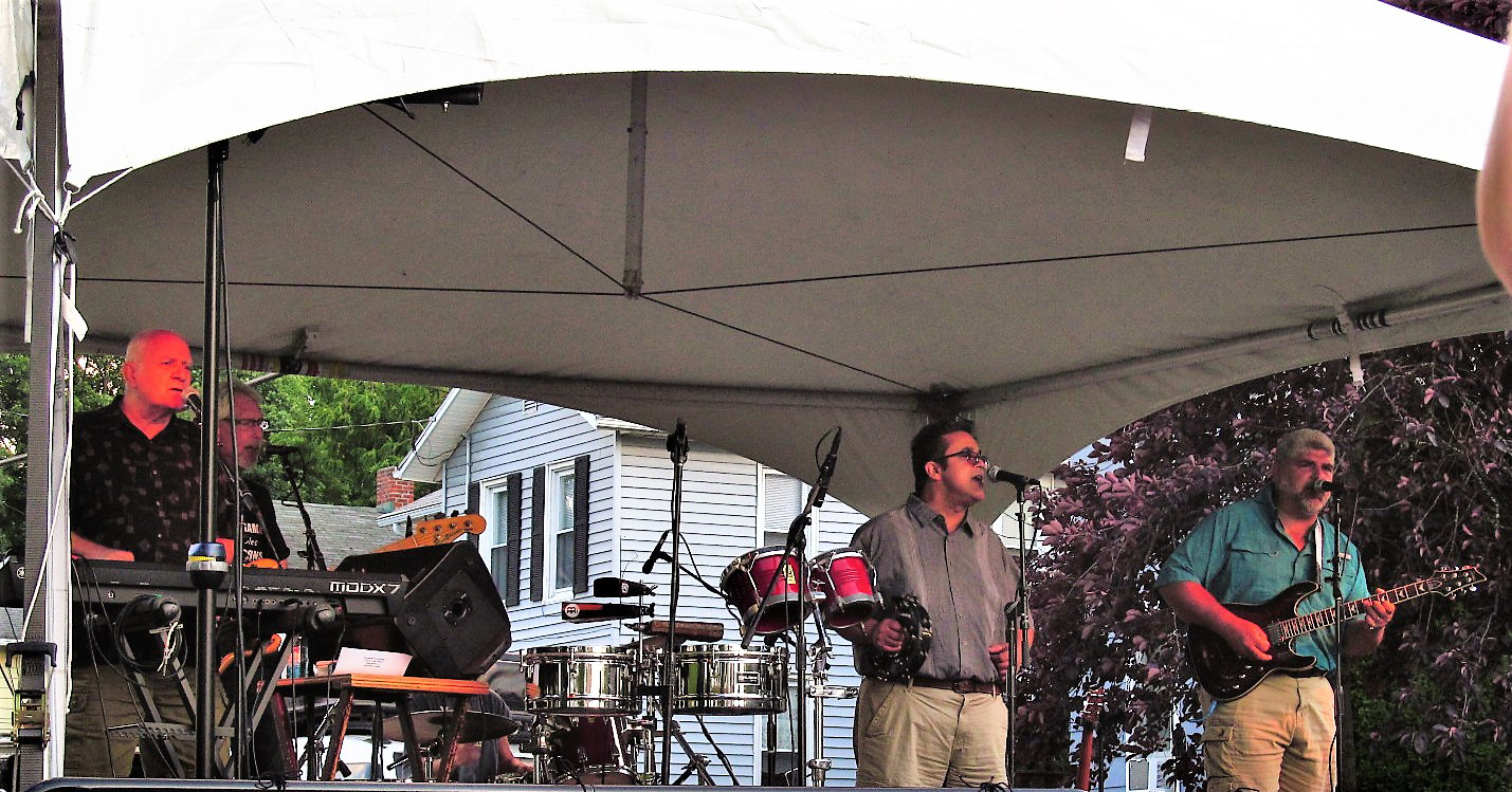 BlueEyedSoul_WinterSaturdays2022_cropped The band Blue Eyed Soul playing live music on stage.