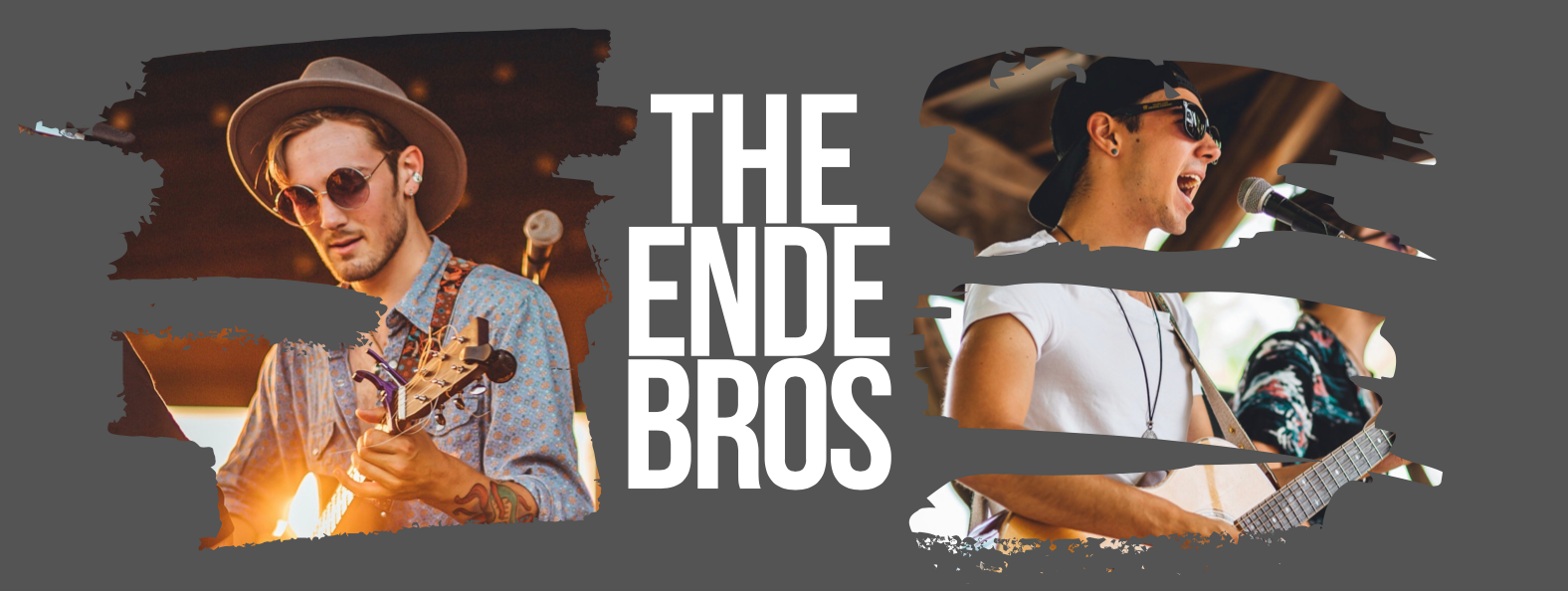 The Ende Brother's playing instruments.