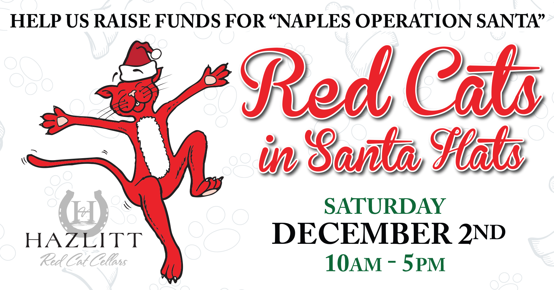 1920x1005_FBweb_RCSH_COVER Red Cats in Santa Hats • Dec 2, 2023 at Hazlitt Red Cat Cellars in Naples, NY